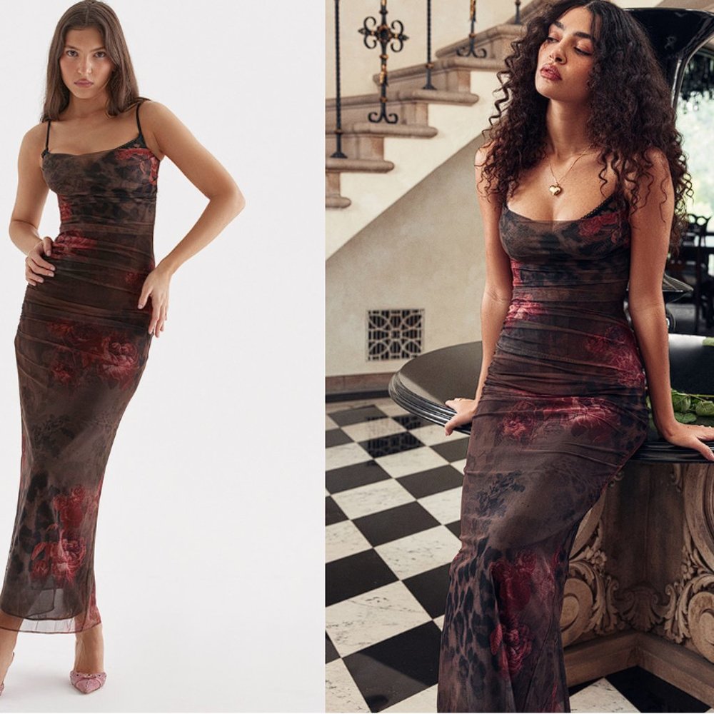 HOUSE OF CB 'Nalini' Printed Maxi Dress NWOT